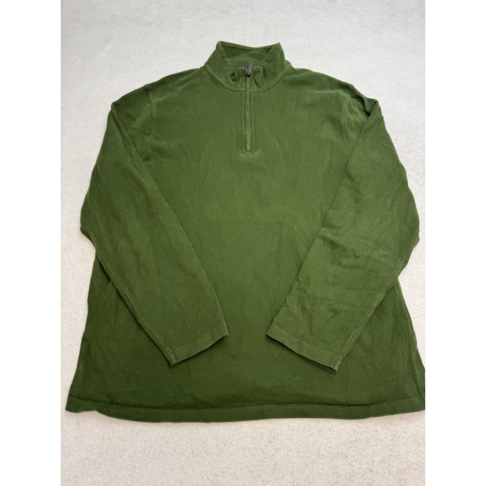 J.Crew Mercantile Sweatshirt Mens XL Green 1/4 Zip Mock Neck Cotton Pullover